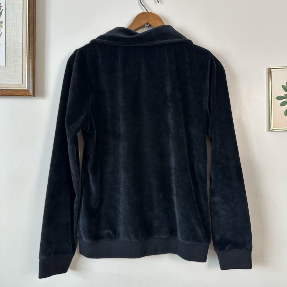 Y2K BCBG Black Velour Zip Up Long Sleeve - Picture 8 of 8